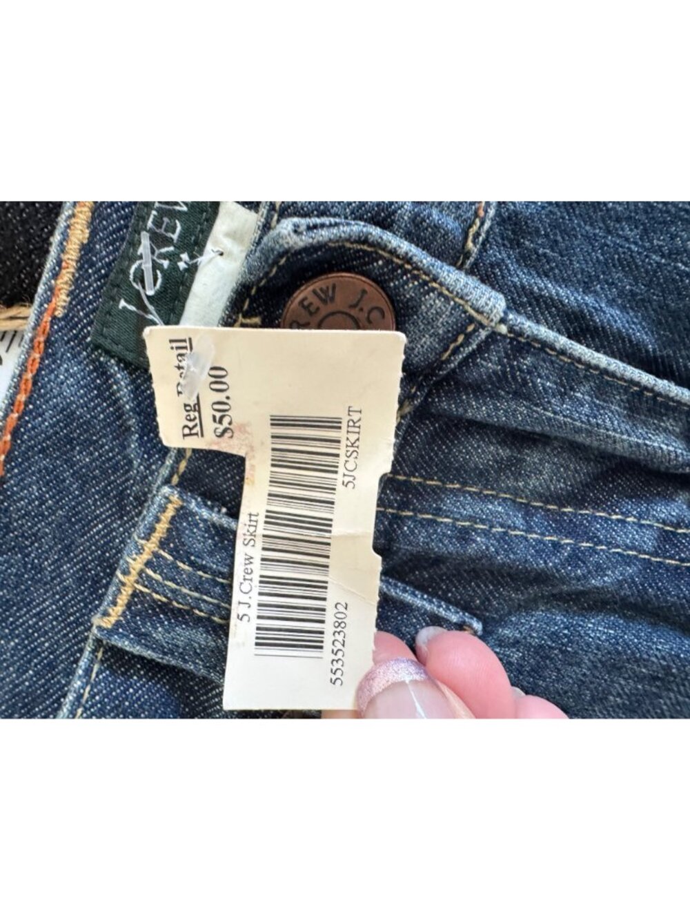 J.Crew Distressed Denim Mini Skirt 29 Frayed Hem Casual Retro Beach Boho - Picture 11 of 12
